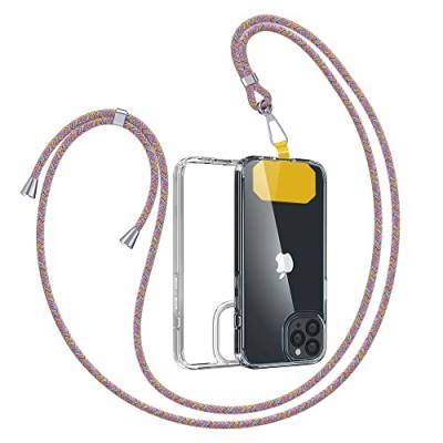 GUMO-LONG 2 in 1 Universal Handykette mit Hülle Kompatibel iPhone 12 Pro, Transparent Schutzhülle zum Umhängeband Stoßfest iPhone 12 Pro Case mit Kette zum Umhängen von GUMO-LONG