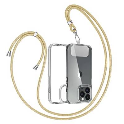 GUMO-LONG 2 in 1 Universal Handykette mit Hülle Kompatibel iPhone 13 Pro, Transparent Schutzhülle zum Umhängeband Stoßfest iPhone 13 Pro Case mit Kette zum Umhängen von GUMO-LONG