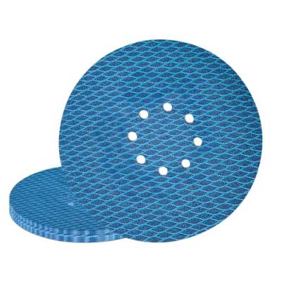 10Stk 225mm Klett Schleifpapier, Exzenter Schleifscheiben, 8-Loch Korn 120 Schleifpads, Schleifmittel Resistent gegen Zusetzen für Exzenterschleifer Schleifmaschine Poliermaschine von GZKTY