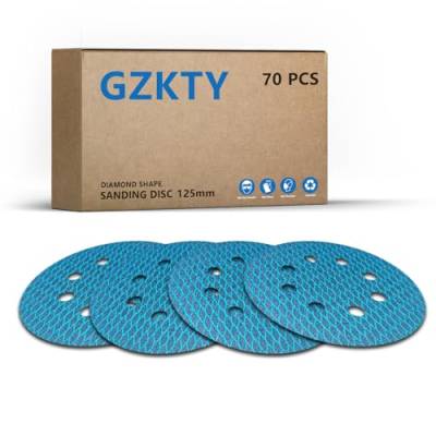 80Stk 125mm Klett Schleifpapier, Exzenter Schleifscheiben, 8-Loch Korn 80 Schleifpads, Schleifmittel Resistent gegen Zusetzen für Exzenterschleifer Schleifmaschine Poliermaschine von GZKTY