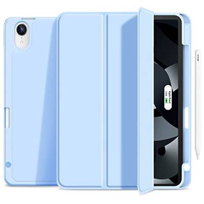 Gahwa Hülle Kompatibel mit iPad Air 5. Generation 2022/iPad Air 4. Generation 2020 10,9 Zoll mit Stifthalter, Schlanke Leichte Schutzhülle Case mit Premium PU Leder Soft TPU Rückseite - Himmelblau von Gahwa