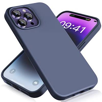 Gahwa Silikon Hülle Case Kompatibel mit iPhone 14 Pro Max 6,7 Zoll, Ultra Dünne Voller Schutz Flüssig Silikon Handyhülle, Schutzhülle Cover mit Hochwertiges Silikon/Rundumschutz - ​​​​​​​Navy Blau von Gahwa