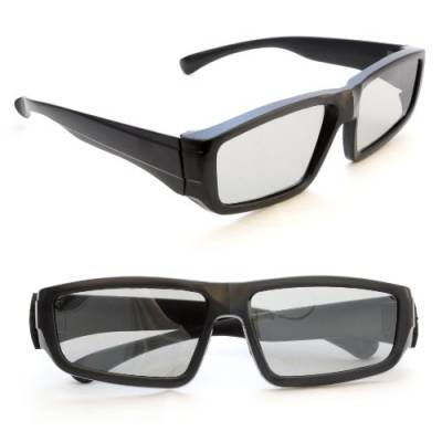 2er SET 3D-Brille für PASSIVE 3D TVs (NICHT FÜR AKTIVE GERÄTE GEEIGNET), PC-Spiele oder Kino RealD, Passivbrille (zirkular polarisiert) Farbe: schwarz - Marke Ganzoo von Ganzoo