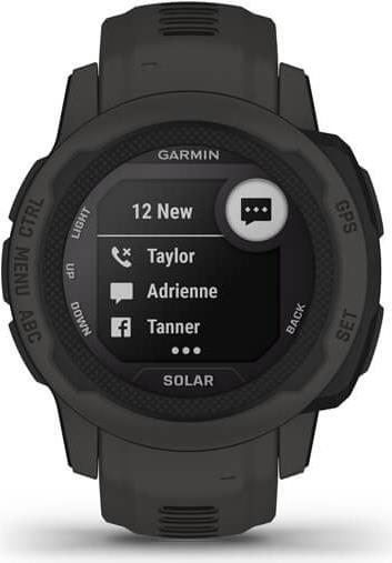 Garmin Instinct 2S Solar - 40 mm - Carbon-Schwarz - Sportuhr mit Band - Silikon - Handgelenkgröße: 112-180 mm - einfarbig - 32MB - Bluetooth, ANT+ - 43 g (010-02564-00) von Garmin