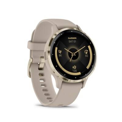 Garmin Venu® 3S French Gray/Softgold mit Schnellwechsel-Silikon-Armband von Garmin