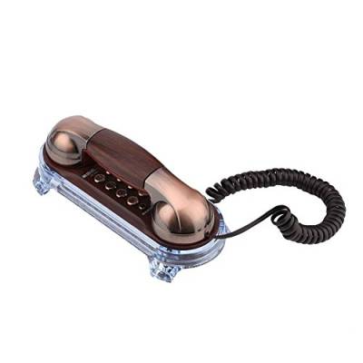 Garsent Retro- an der Wand befestigtes Telefon, antikes schnurgebundenes Telefon-Überlandleitungs-Mode-Telefon für Haupthotel-Büro(Rotes Kupfer) von Garsent