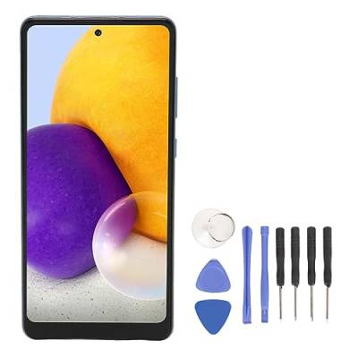 OLED-Bildschirm-Ersatz für Galaxy A72 5G 4G, 6,7-Zoll-Touchscreen-Digitizer-Baugruppe mit Fingerabdrucksensor, für SM A725 SM A725F DS SM A725M DS SM A726B DS (Blau) von Garsent