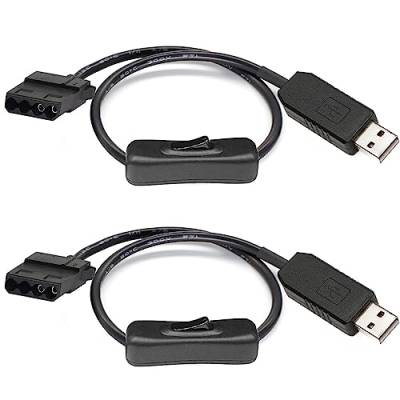 Gebildet Full Speed 12 V Spannungs-Step-Up USB auf 4-poliges Molex PC-Lüfter-Ummanteltes Netzadapterkabel (2 Stück) von Gebildet
