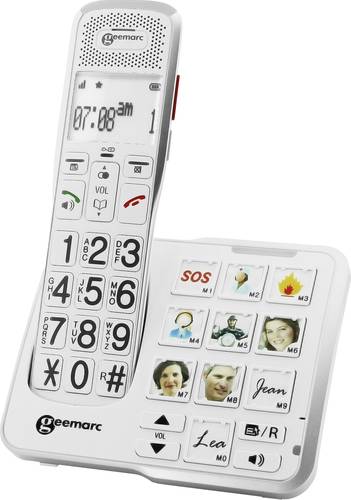 Geemarc AMPLIDECT 595 PHOTO Schnurloses Seniorentelefon Anrufbeantworter, Foto-Tasten Beleuchtetes D von Geemarc