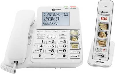 Geemarc AMPLIDECT COMBI-PHOTO 295 Schnurgebundenes Seniorentelefon Anrufbeantworter, Foto-Tasten Bel von Geemarc