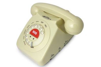 Geemarc CL60 - Verstärktes Vintage-Telefon mit SOS-Funktion und mit automatischem Auflegen für ältere und hörgeschädigte Menschen von Geemarc