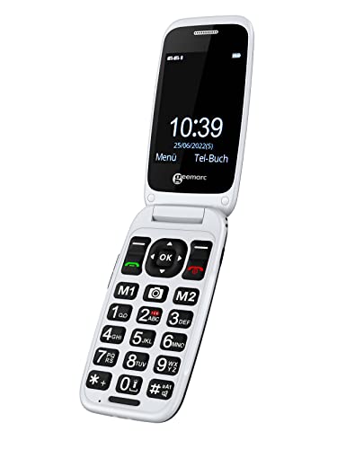 Geemarc CL8700 - Verstärktes 4G Klapphandy mit großen Tasten, SOS-Funktion und Speichertasten für ältere Menschen - Geeignet für Hörgeschädigte - Entsperrt und Bluetooth - Version DE von Geemarc