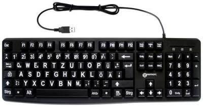 Geemarc KBSV3_BLK_GE USB Tastatur Deutsch, QWERTZ Schwarz Extragroße Tasten von Geemarc