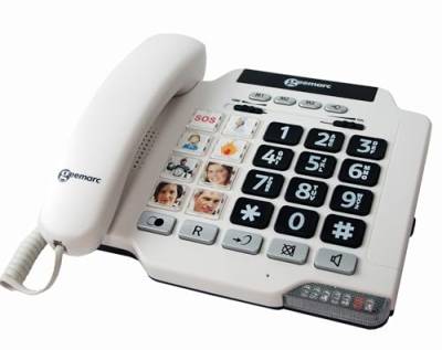 Geemarc Photophone 100 - Verstärktes schnurgebundenes Telefon mit anpassbaren Fototasten, Ton- und Klangsteuerung für Senioren - Geringer bis mittlerer Hörverlust von Geemarc