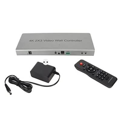 4K-Videowand-Controller, HD-Multimedia-Schnittstellenprozessor, Multi-Display-Modus, 100–240 V, Fernbedienung, Klares Bild für Laptop (EU-Stecker AC100-240V) von Generic