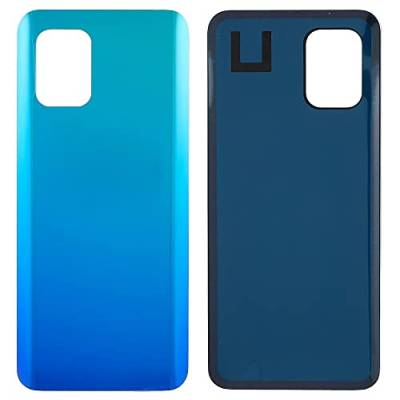 (KIT) Batterieabdeckung + doppelseitiges Kompatibel mit Xiaomi Mi 10 Lite 5G / M2002J9E M2002J9G Ersatzglas hinten Back Cover Rückseite Schale + Aufkleber (blau) von Generico