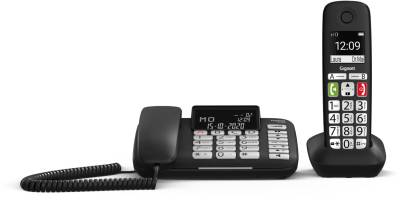 DL780 Plus Schnurlos + Schnurgebundenes Telefon schwarz von Gigaset