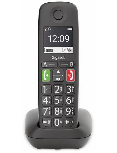GIGASET DECT-Telefon E290, schwarz von Gigaset