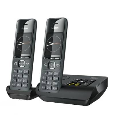 Gigaset COMFORT 520A Duo - 2 Schnurlose DECT-Telefone mit Anrufbeantworter - Elegantes Design - beste Audioqualität mit Freisprechfunktion - Anrufschutz - Adressbuch 200 Kontakten, titan-schwarz von Gigaset