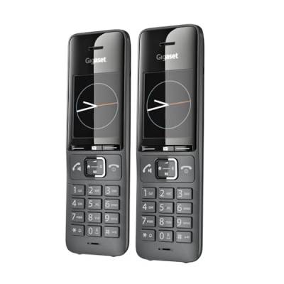 Gigaset Comfort 520HX Duo - 2 DECT-Mobilteile mit Ladeschale - Fritzbox-kompatiel - elegantes Schnurloses Telefon für Router & -Basis, top Audioqualität mit Freisprechfunktion, titan-schwarz von Gigaset