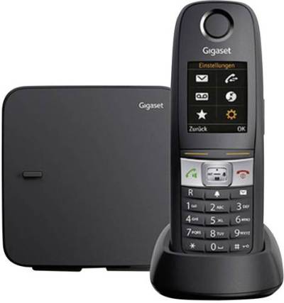 Gigaset E630 DECT, GAP Schnurloses Telefon analog Outdoor, Taschenlampe, Headsetanschluss Schwarz von Gigaset