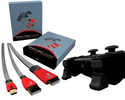 Gioteck Premium Connect Pack für Sony PS3 Controller (Ladekabel für Controller, Port-Erweiterung für Sony PS3 Slim Konsole) von Gioteck