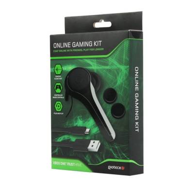 Gioteck Spielekonsolen-Zubehörset Gioteck Online Gaming-Kit Chat Headset USB Lade-Kabel Thumb-Grips für Xbox One, Wired Chat Headset, inkl. Ladekabel, Daumengriffe von Gioteck