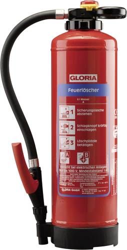 Gloria WH6PRO Wasserfeuerlöscher 6l Brandklasse: A, B Inhalt 1St. von Gloria