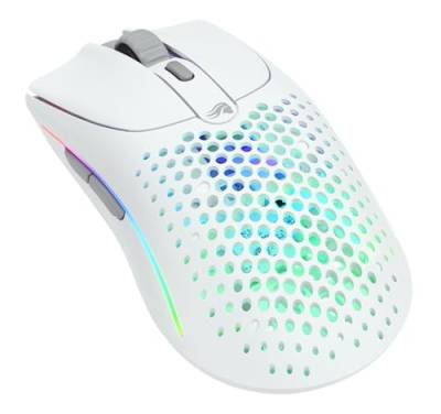 Glorious Gaming Model O 2 Wireless Gaming Mouse – 2,4 GHz & Bluetooth hybrid, superleichte 68 g, Lange Akkulaufzeit, 26 k BAMF 2.0 Sensor, RGB-Beleuchtung, beidhändig, 6 Tasten, PTFE-Füße – Weiß von Glorious