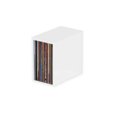 Glorious Record Box white 55 - bis zu 55 Platten im 12" Format, problemlos stapelbar, optisch abgestimmt, Lieferung ohne Dekoration, weiß von Glorious
