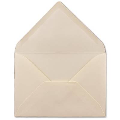 100 DIN B6 Briefumschläge Creme - 12,5 x 17,5 cm - 80 g/m² Nassklebung Post-Umschläge ohne Fenster für Einladungen - Serie Colours-4-you von Glüxx-Agent