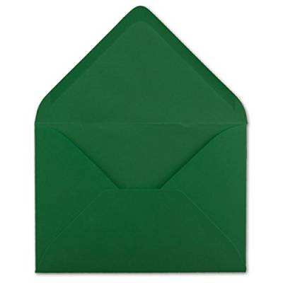 100 DIN B6 Briefumschläge Dunkelgrün - 12,5 x 17,5 cm - 80 g/m² Nassklebung Post-Umschläge ohne Fenster für Einladungen - Serie Colours-4-you von Glüxx-Agent