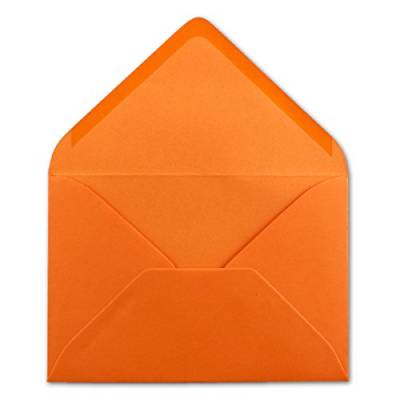 100 DIN B6 Briefumschläge Orange - 12,5 x 17,5 cm - 80 g/m² Nassklebung Post-Umschläge ohne Fenster für Einladungen - Serie Colours-4-you von Glüxx-Agent