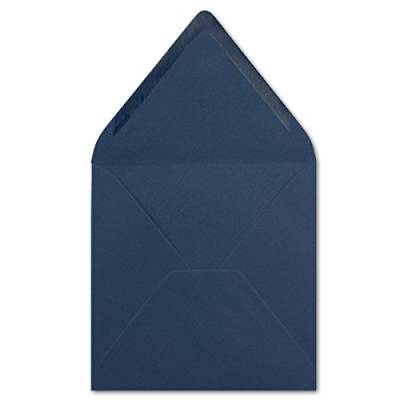 100 Stück Briefumschläge in Dunkel-blau - Quadratisch 14 x 14 cm - Nassklebung - Spitze Verschlussklappe - ideal für Weihnachten, Hochzeit & Einladungen - Glüxx-Agent von Glüxx-Agent