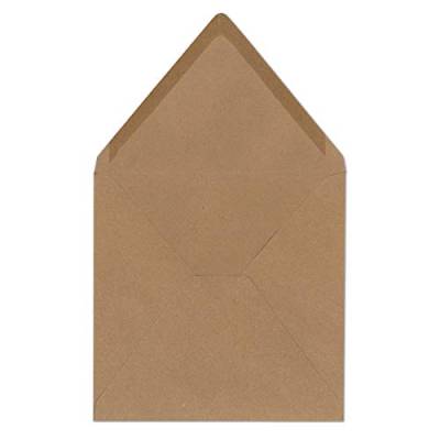 125 Quadratische Brief-umschläge Kraft-papier Vintage Braun Recycling - 15,5 x 15,5 cm - 120 g/m² Nassklebung ohne Fenster Marke Glüxx-Agent von Glüxx-Agent