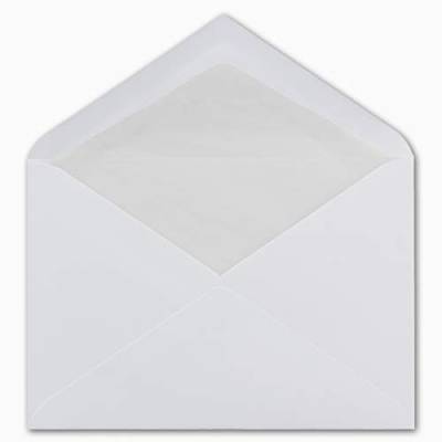 150 DIN C6 Brief-Umschläge mit Seidenfutter - Farbe: Weiß - 11,4 x 16,2 cm - 90 g/m² mit Nassklebung Brief-Hüllen ohne Fenster für Einladungen von Ihrem Glüxx-Agent von Glüxx-Agent