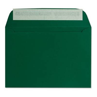 200 DIN C6 Brief-Umschläge Dunkel-Grün - 11,4 x 16,2 cm - 90 Gramm Haftklebung Standard Brief-Kuverts für Taufe & Einladungen von Ihrem Glüxx-Agent von Glüxx-Agent