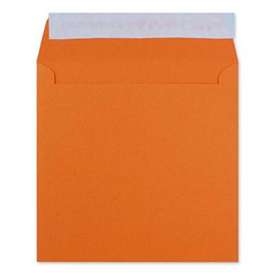 40 Quadratische Brief-Umschläge Orange - 15,5 x 15,5 cm - 120 g/m² Haftklebung stabile Kuverts ohne Fenster - von Ihrem Glüxx-Agent von Glüxx-Agent