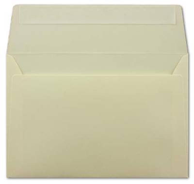 50 DIN C6 Briefumschläge Vanille - 11,4 x 16,2 cm - 100 Gramm Haftklebung Post-Umschläge für Grußkarten Einladungen Weihnachten - Glüxx-Agent von Glüxx-Agent