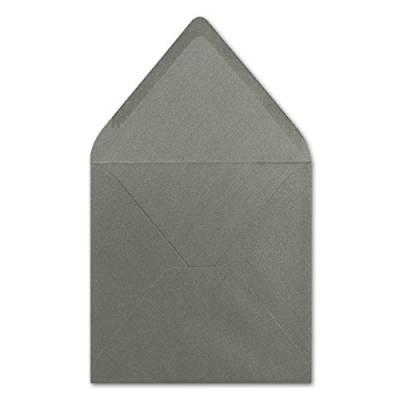 50 Stück Briefumschläge Silber-Metallic - Quadratisch 14 x 14 cm - Nassklebung - Spitze Verschlussklappe - ideal für Weihnachten, Hochzeit & Einladungen - Glüxx-Agent von Glüxx-Agent