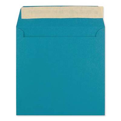 75 Quadratische Brief-Umschläge Azurblau - 15,5 x 15,5 cm - 120 g/m² Haftklebung stabile Kuverts ohne Fenster - von Ihrem Glüxx-Agent von Glüxx-Agent