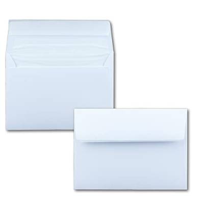 Glüxx-Agent 200 DIN C6 Briefumschläge Weiß - 11,4 x 16,2 cm - 100 g/m² Haftklebung mit weißem Seidenfutter - für Grußkarten Einladungen von Glüxx-Agent