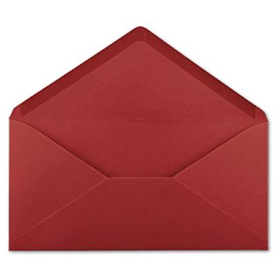 Glüxx-Agent 200 DIN Lang Briefumschläge Dunkelrot 22 x 11 cm -120 g/m² Nassklebung Post-Umschläge ohne Fenster ideal für Weihnachten Grußkarten Einladungen von Glüxx-Agent