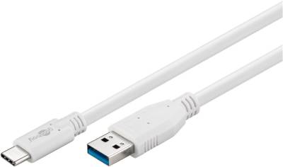 Goobay 1m USB-C Lade- und Synchronisationskabel, weiß von Goobay