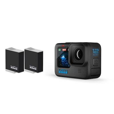 GoPro Hero 12 Black 5,3K60/4K120-Action Cam, Wasserdicht + 2 x Zusatzakku von Gopro