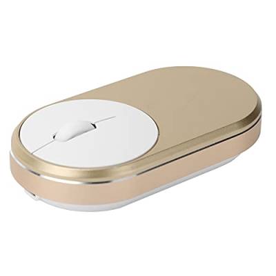 Drahtlose Maus, 2,4 GHz Aufladbares 400-mAh-USB-Plug-In, Optische Bluetooth-Maus für Notebook-Bürozubehör(Golden) von Goshyda
