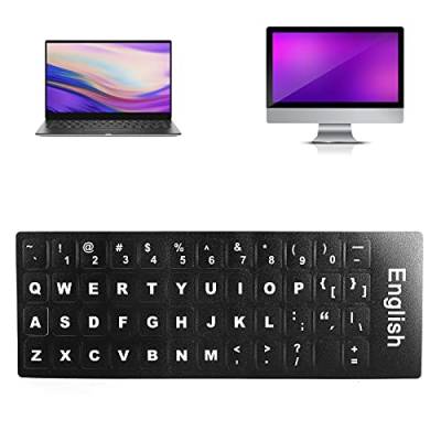 Goshyda Englischer Tastaturaufkleber, Ersatzaufkleber für Laptop-PC-Tastaturen, Wasserfest, Einfach Anzubringen und zu Entfernen, Verbesserte Touch-Erfahrung von Goshyda