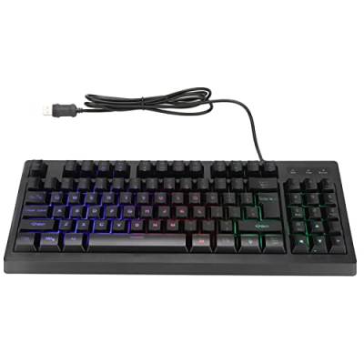 Goshyda Kabelgebundene Gaming-Tastatur, 89 Tasten Bunte RGB-Hintergrundbeleuchtung, Schwimmende Tastenkappe, Universelle Mechanische Computertastatur, für Windows-PC-Spieler von Goshyda