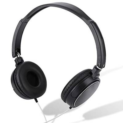 Goshyda Kabelgebundenes Headset, faltbares, kompaktes, einstellbares Kopfband Stereo-HiFi-Musik-Kopfhörer-Unterstützung für die Wiedergabe von MP3-Songs, die auf Einer TF-Karte gespeichert sind von Goshyda
