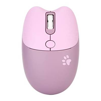 Goshyda Süße Katzen-Funkmaus, 2,4 GHz Kabellose Leise Maus, 3 Stufen DPI Einstellbar, Tragbare Niedlich Geformte Kabellose Mäuse mit USB-Empfänger, für PC, Tablet, Laptop (Purple) von Goshyda